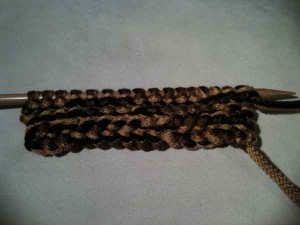 6 Garter Stitch Rows With Ribbon Yarn 6 Garter Stitch Rows With Ribbon Yarn