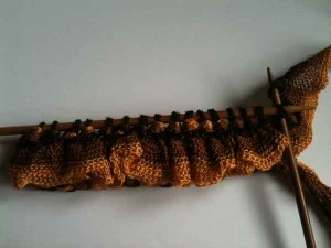 Ribbon Yarn First Ruffle Row Ribbon Yarn First Ruffle Row