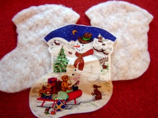 Cut Christmas Stocking Panel and Wadding