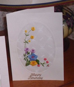 Machine Embroidery Birthday Card