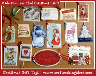 Recycled Christmas Card Gift Tags