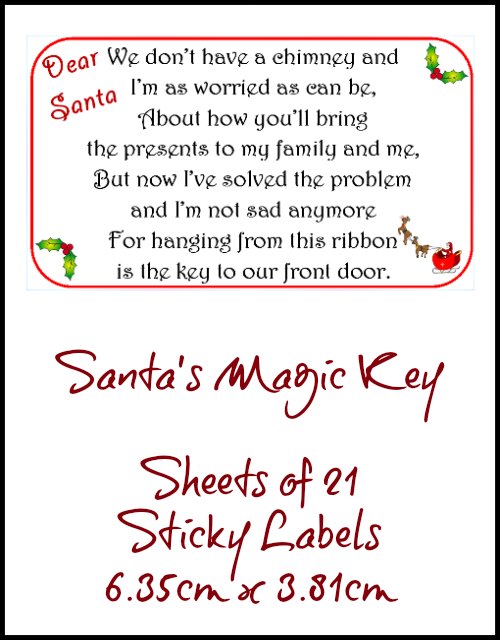 Santas Magic Key Sticky Labels