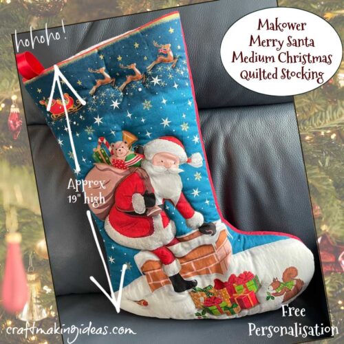 Merry Santa by Makower - Quilted Christmas Stocking