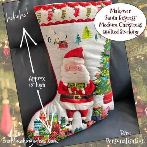 Santa Express - Makower Quilted Christmas Stocking