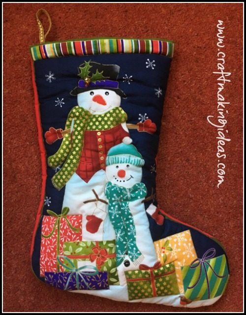 Snowman Son Makower Quilted Christmas Stocking