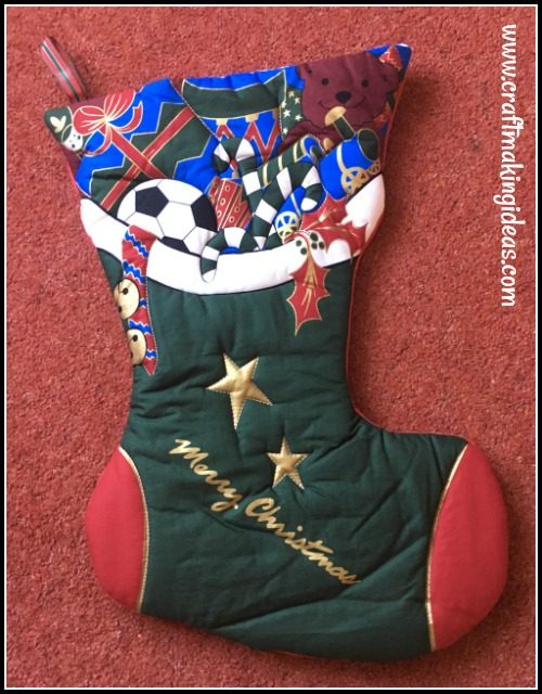 Boys Toys Quilted Christmas Stocking
