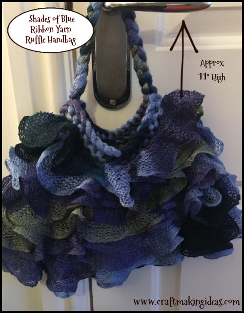 Blue Shades - Ribbon Yarn Handbag