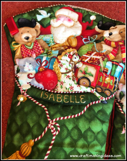 Personalised Quilted Christmas Stocking - James
