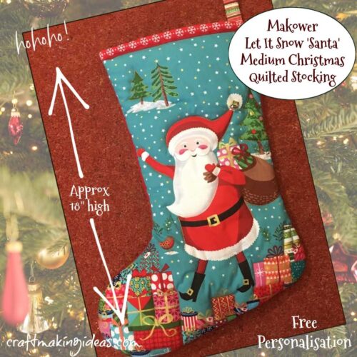 Let It Snow Santa - Makower Quilted Christmas Stocking