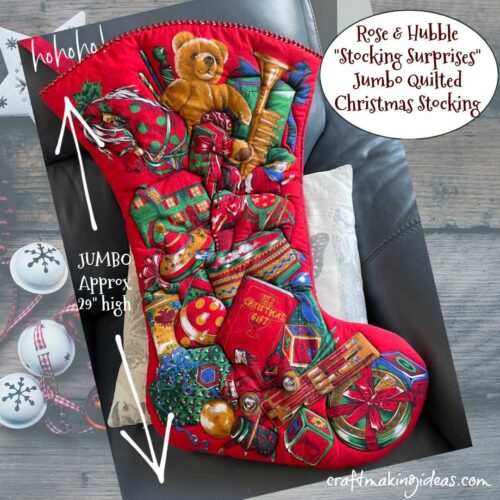 Stocking Surprises Quilted Christmas Stocking design by Rose & Hubble