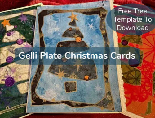Making Christmas Cards with a Gelli Plate and a Free Christmas Tree Stencil