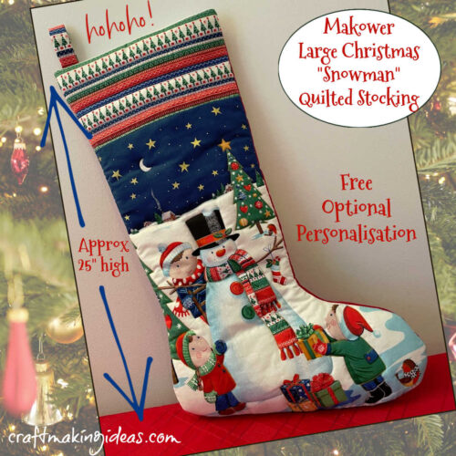 Snowman Playtime Large Makower Christmas Stocking