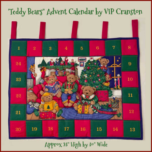Vintage Teddy Bears Quilted Christmas Advent Calendar by VIP Cranston