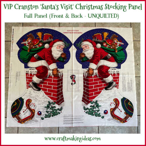 VIP Cranston Christmas Stocking Panel - Santas Visit Fabric Full Panel (unquilted)