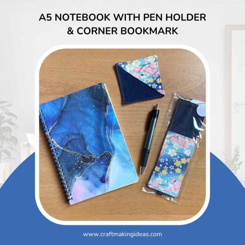 A5 Notebook with Pen Holder - Flowers