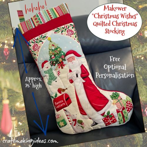 Christmas Wishes Right Facing Finished Christmas Stocking by Makower