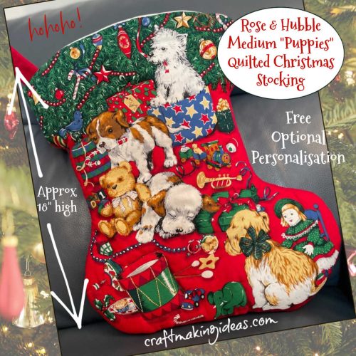 Rose and Hubble Puppy Themed Christmas Stocking