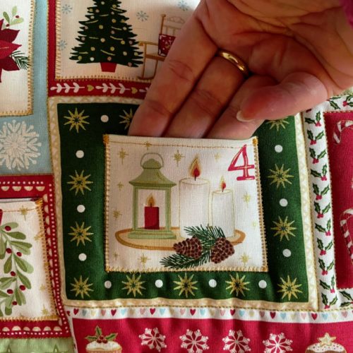 "cosy christmas" advent calendar demonstrating pocket size