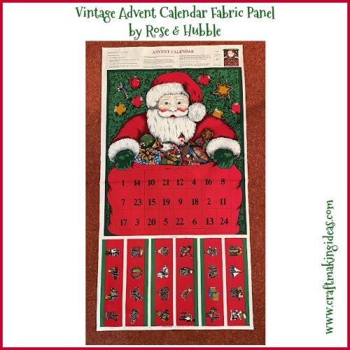 Santa and Toys Vintage Advent Calendar Fabric Panel - Rose & Hubble