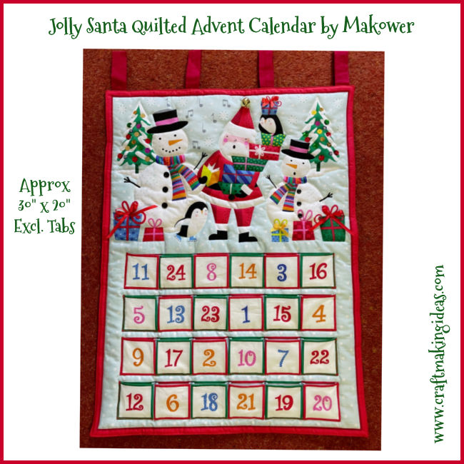 Jolly Santa Quilted Christmas Advent Calendar by Makower